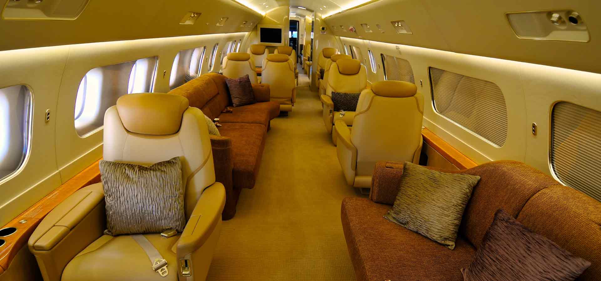 Private jet interior